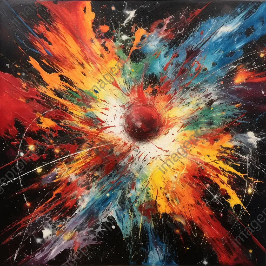 Abstract depiction of a vibrant supernova explosion against a cosmic background - Image 3