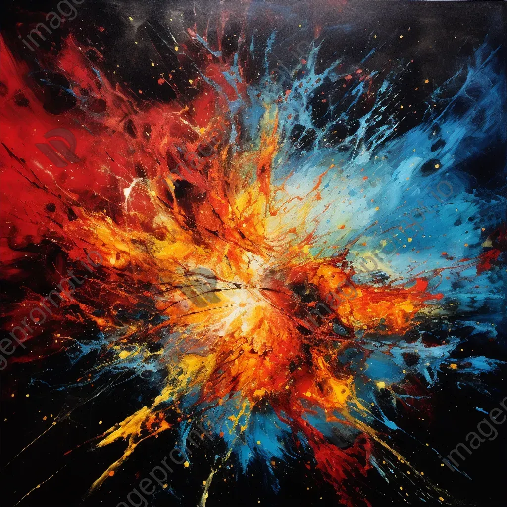 Abstract depiction of a vibrant supernova explosion against a cosmic background - Image 4