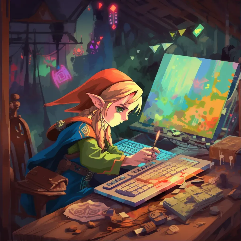 Image of a digital artist painting a colorful masterpiece on a graphic tablet - Image 1