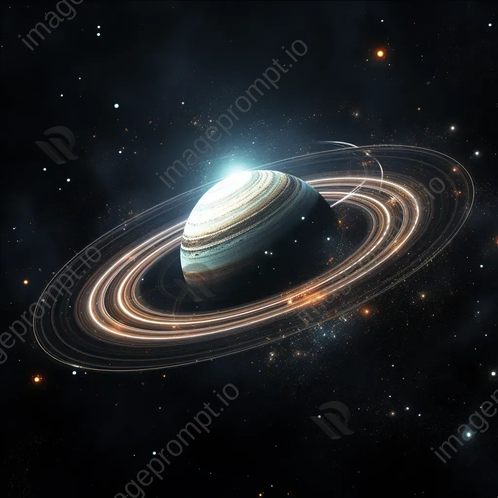 Ringed planet with vibrant rings and diverse moons resembling Saturn - Image 4