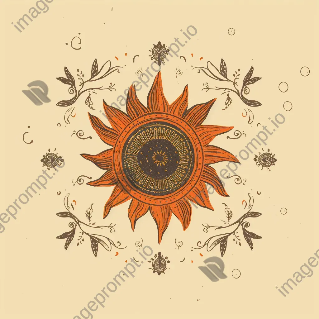 Bohemian sun logo for vintage clothing store in earthy colors - Image 3