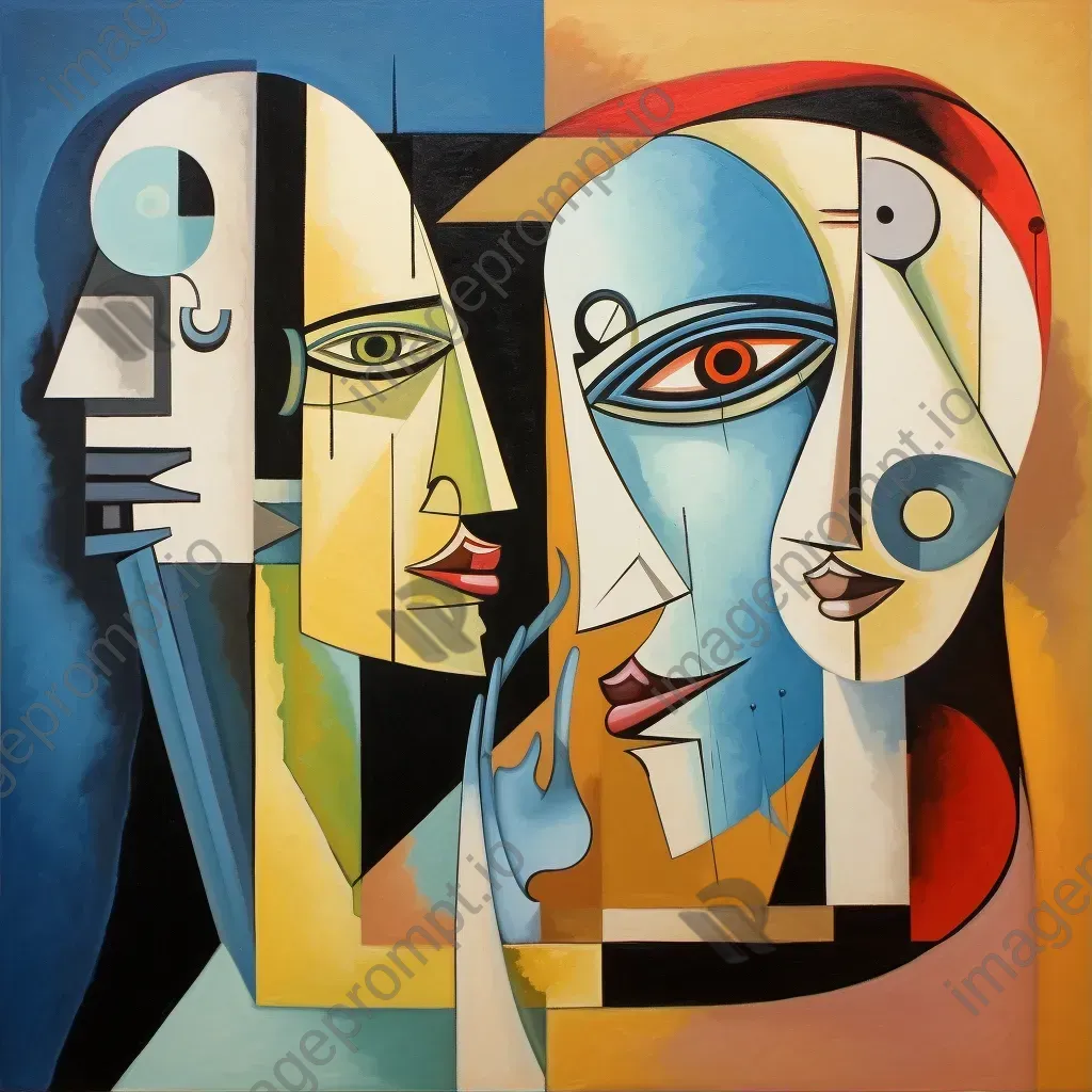 Cubist-style depiction of Deja Vu with repeating elements from different angles - Image 1