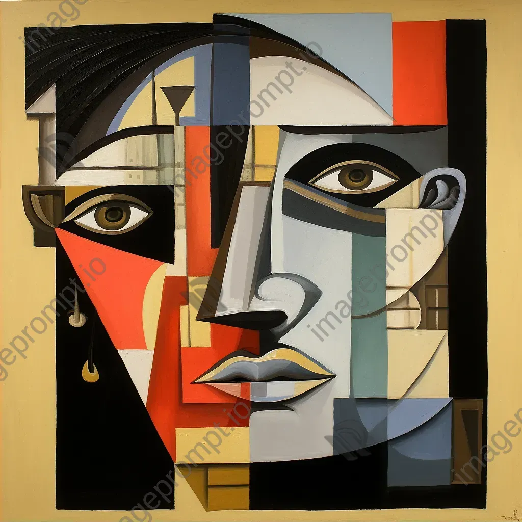 Cubist-style depiction of Deja Vu with repeating elements from different angles - Image 2