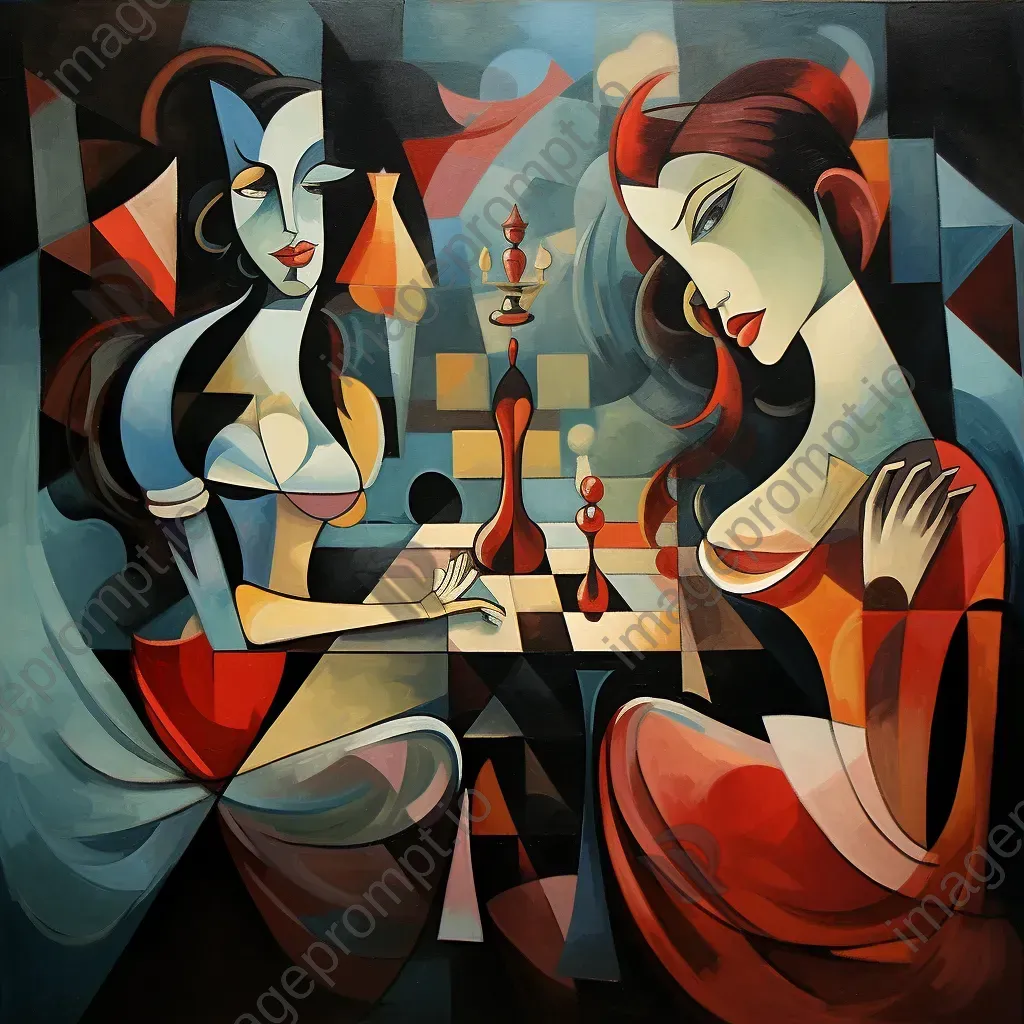 Cubist-style depiction of Deja Vu with repeating elements from different angles - Image 3