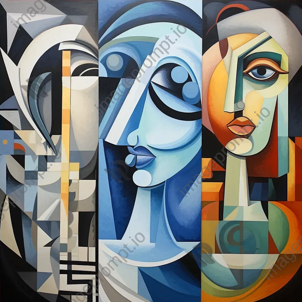 Cubist-style depiction of Deja Vu with repeating elements from different angles - Image 4