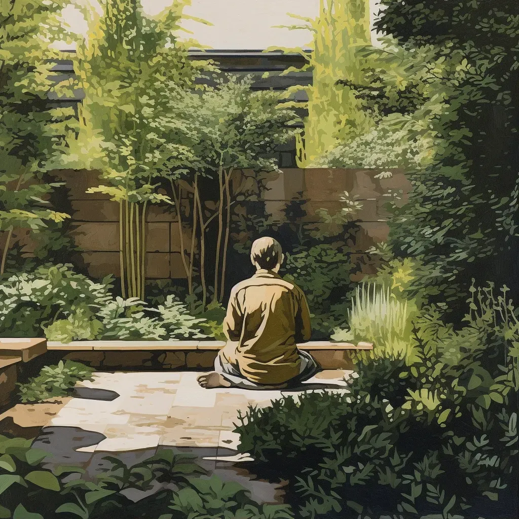 Minimalist garden scene capturing a moment of stillness - Image 1