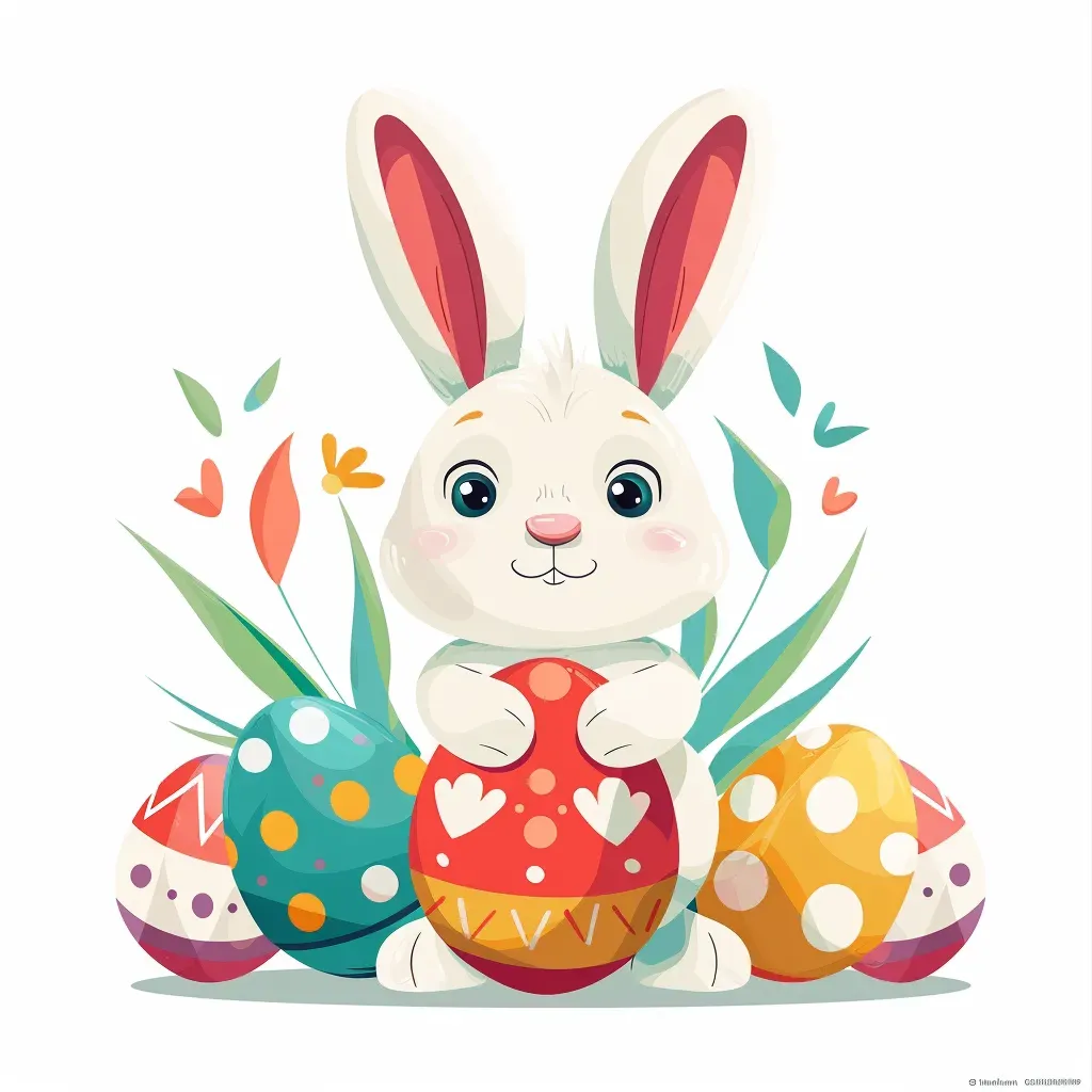 Easter bunny and decorated eggs logo - Image 1