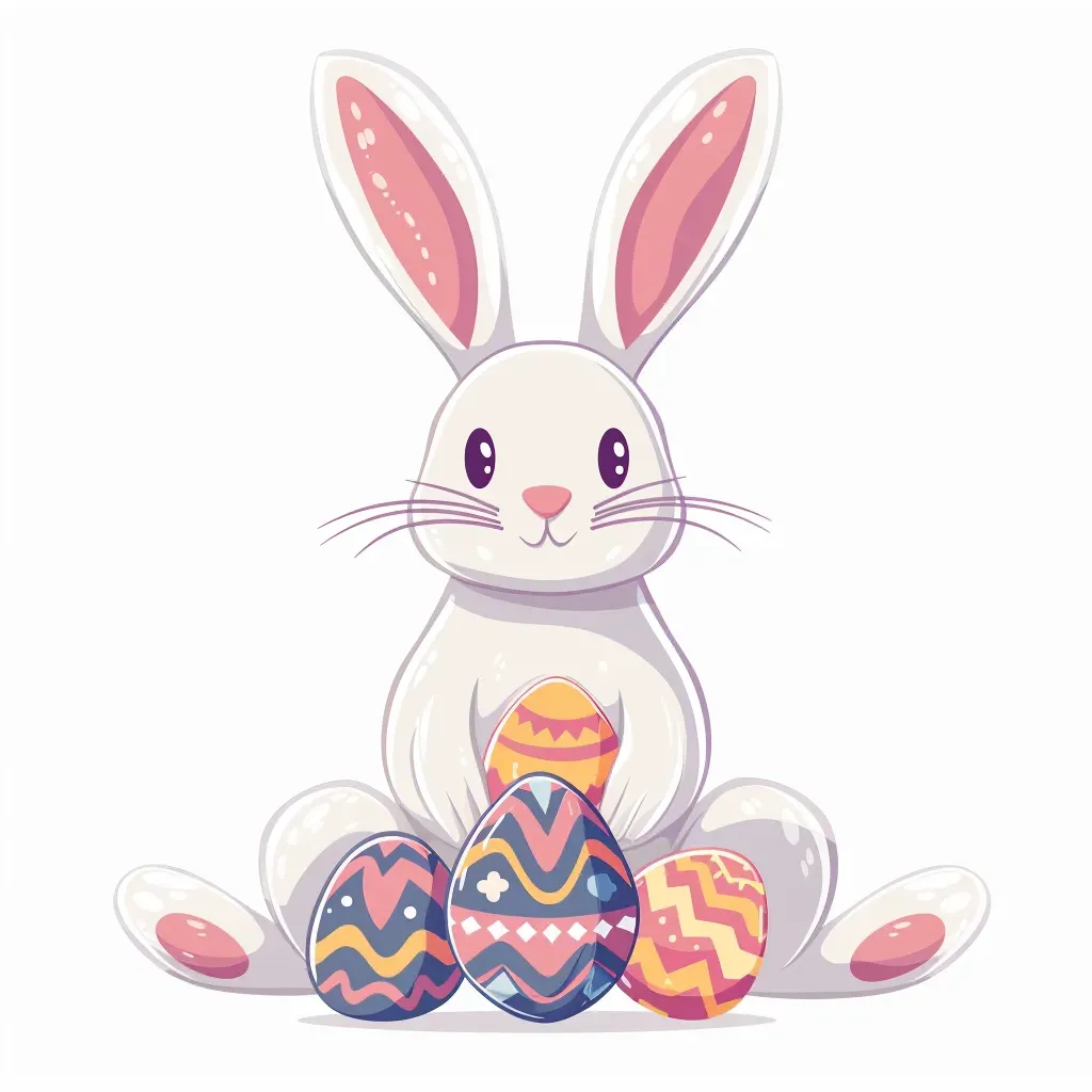 Easter bunny and decorated eggs logo - Image 2