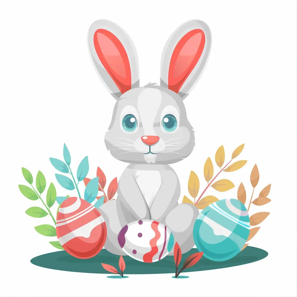 Easter bunny and decorated eggs logo - Image 3