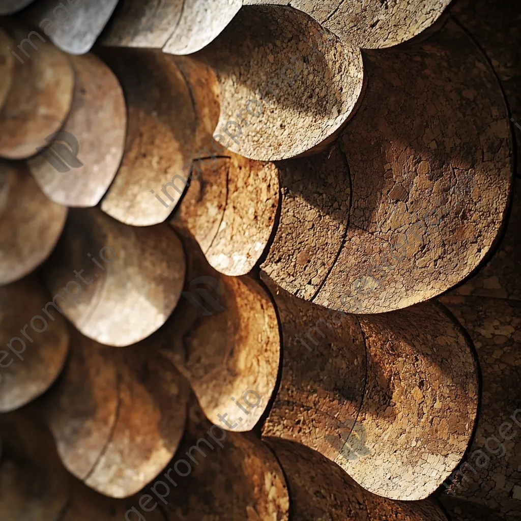 Close-up view of patterns on cork bark - Image 1