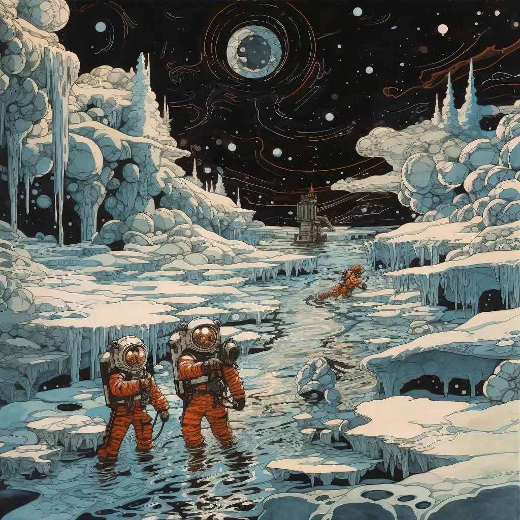 Astronauts exploring the icy surface of a distant dwarf planet - Image 4