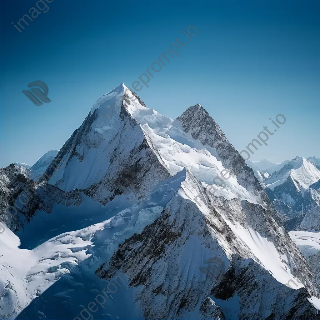 Snow-covered mountain peaks under a clear blue sky - Image 2