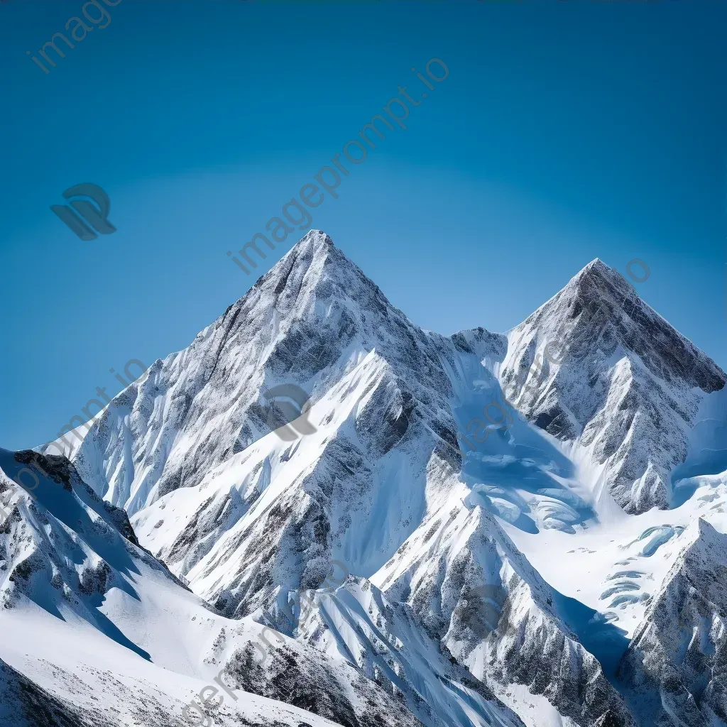 Snow-covered mountain peaks under a clear blue sky - Image 3