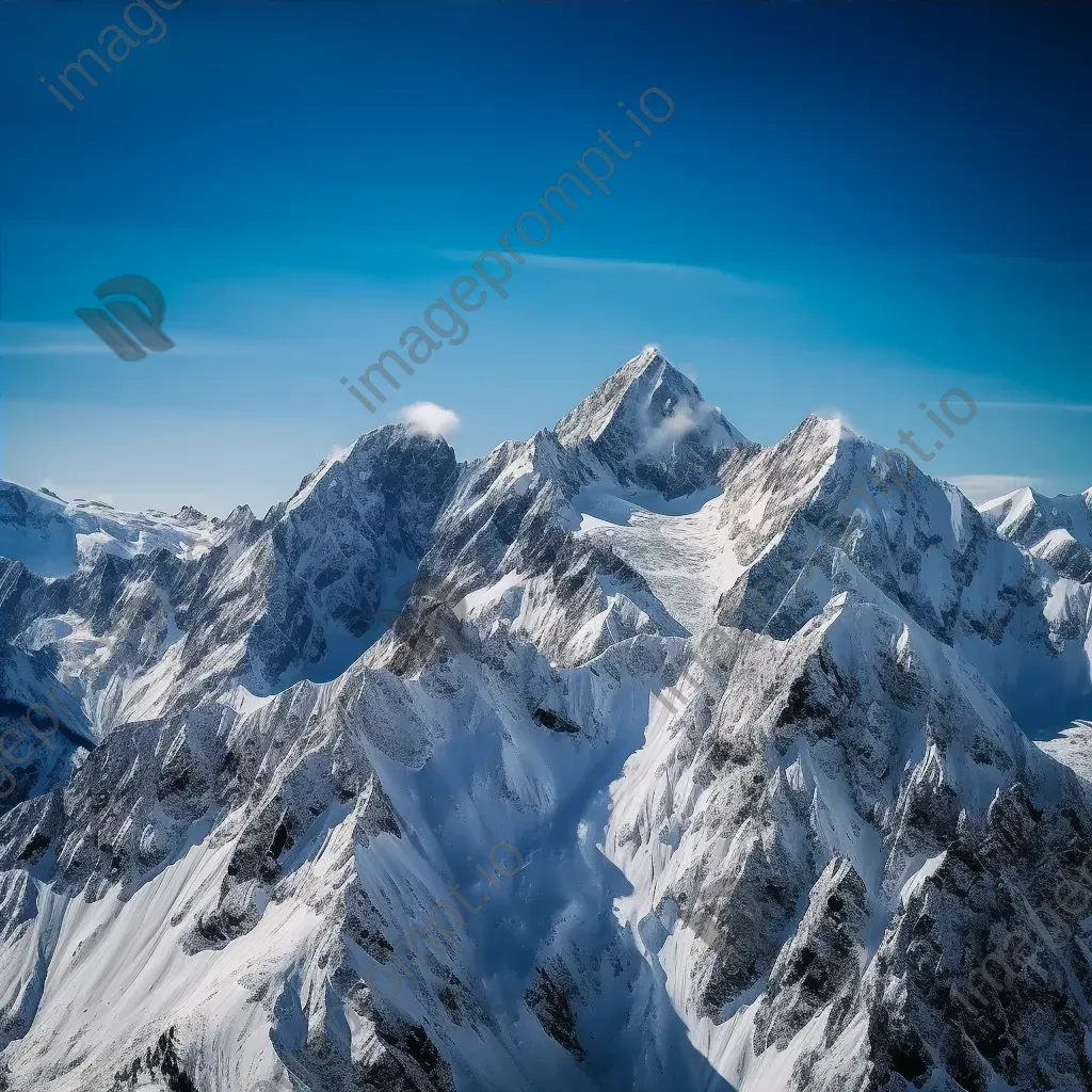 Snow-covered mountain peaks under a clear blue sky - Image 4