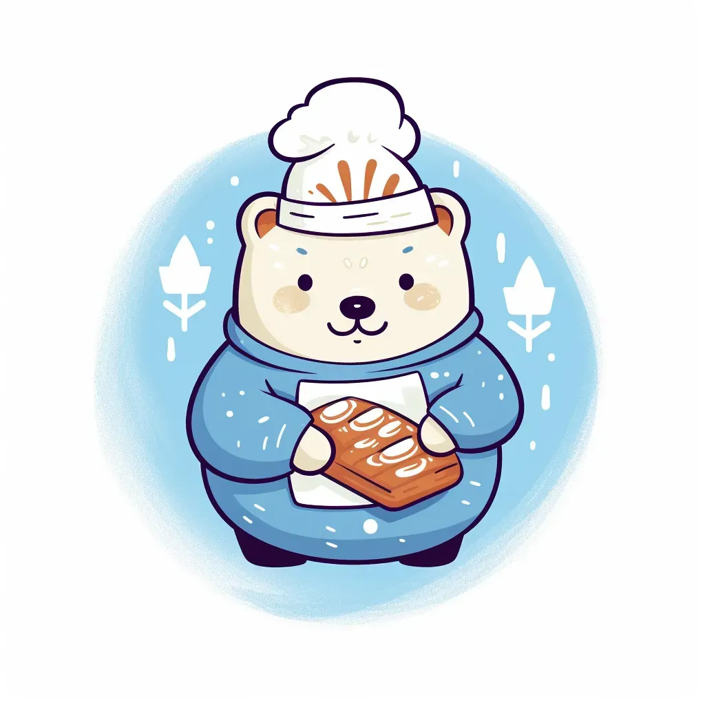 Wintertime Bakery Logo with Polar Bear Baker - Image 2