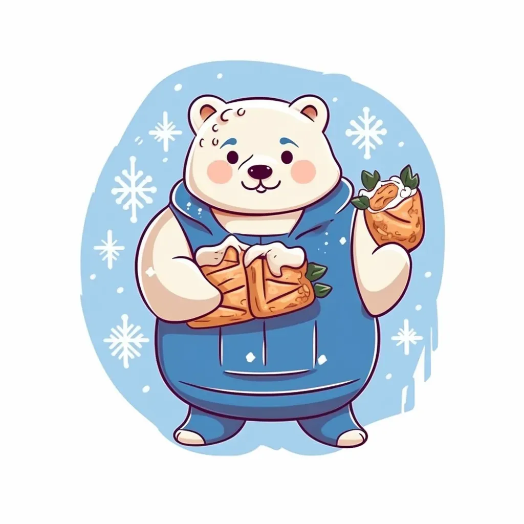 Wintertime Bakery Logo with Polar Bear Baker - Image 4