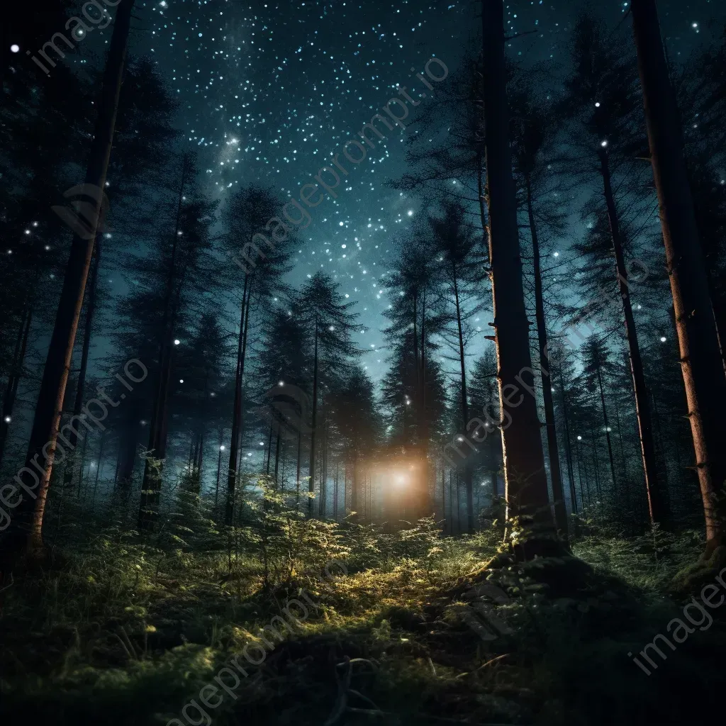 Cassiopeia constellation over mystical forest - Image 2