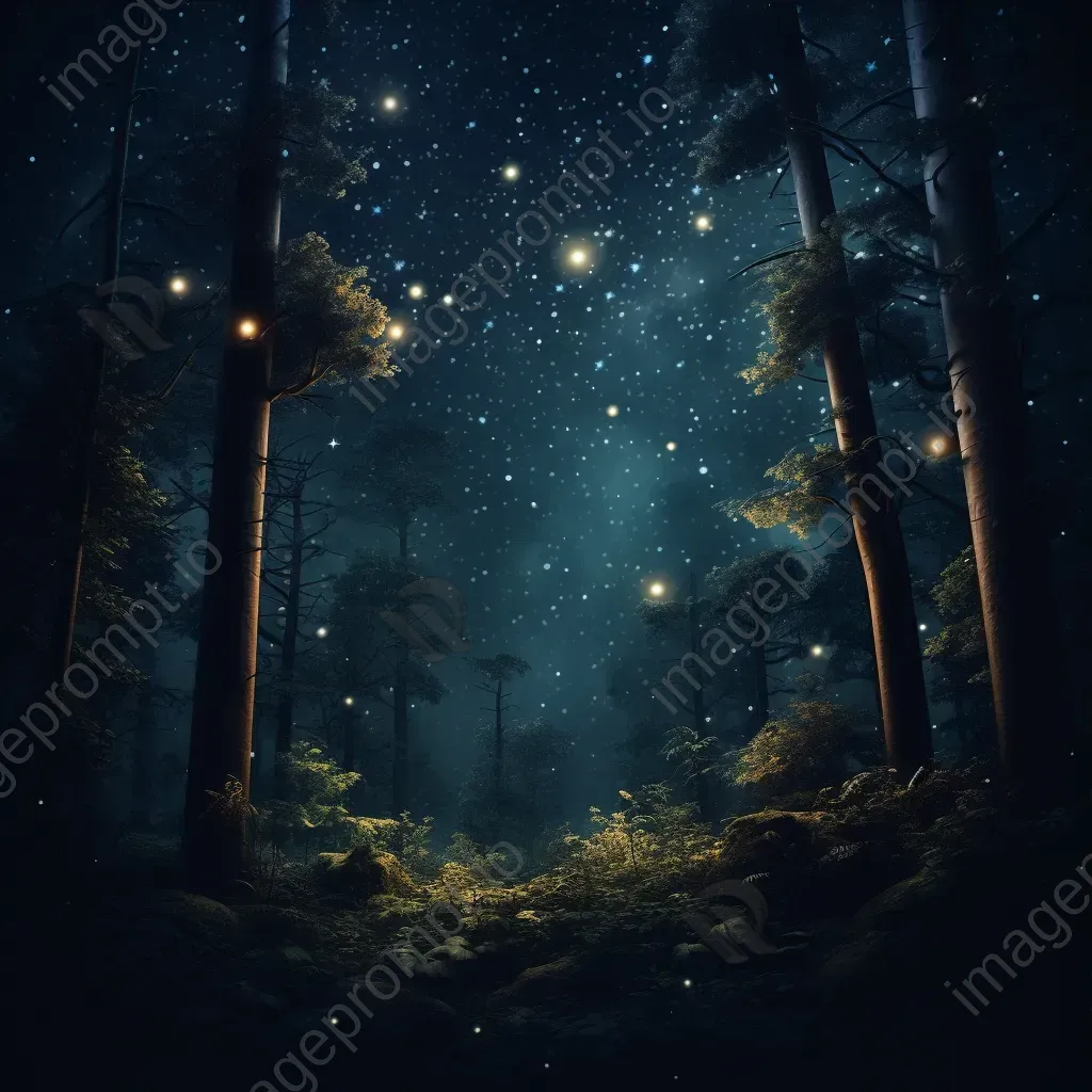 Cassiopeia constellation over mystical forest - Image 3