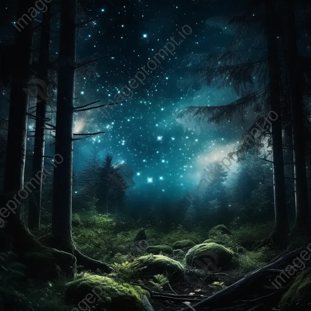 Cassiopeia constellation over mystical forest - Image 4