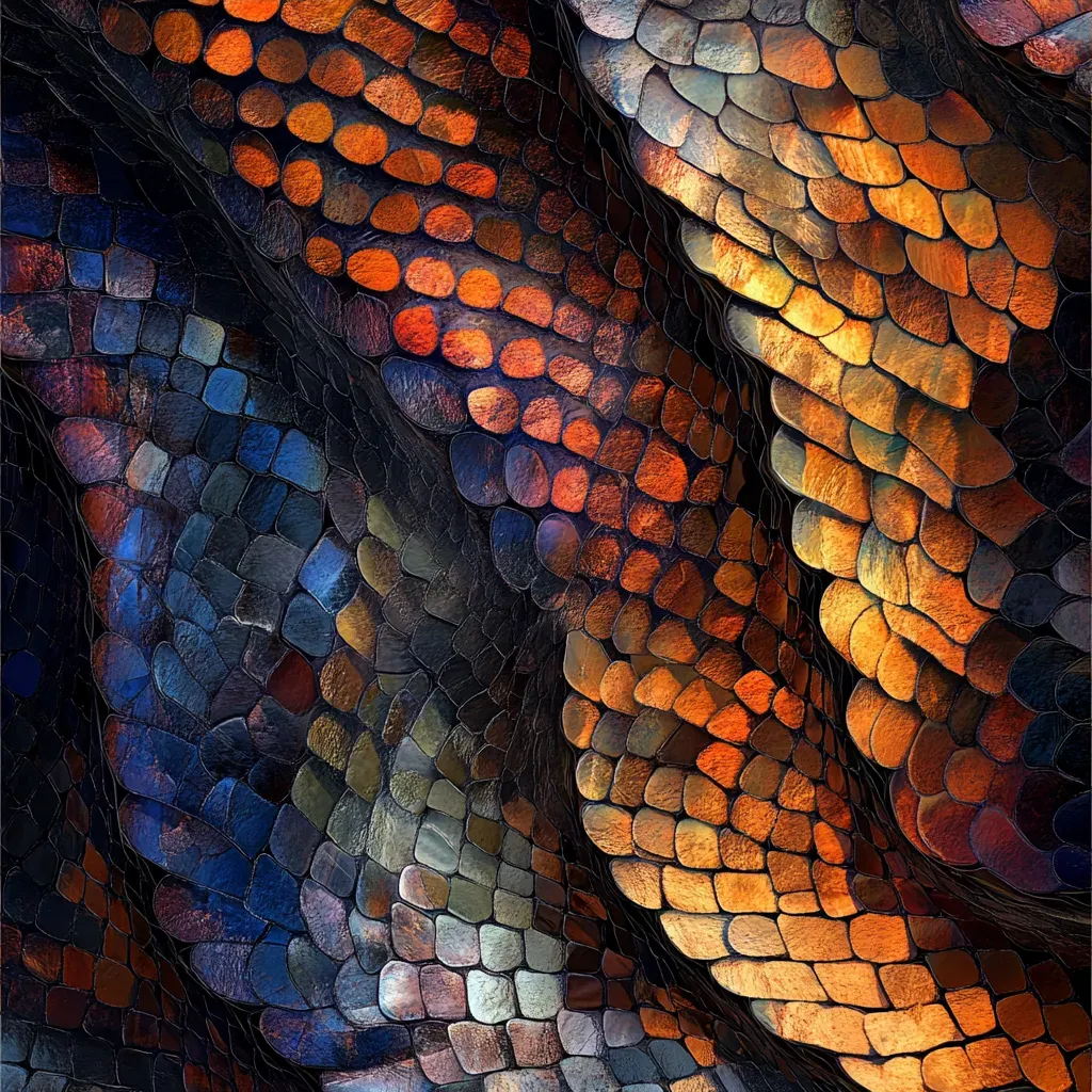 Artistic rendering of the intricate patterns and distinct texture of a snake