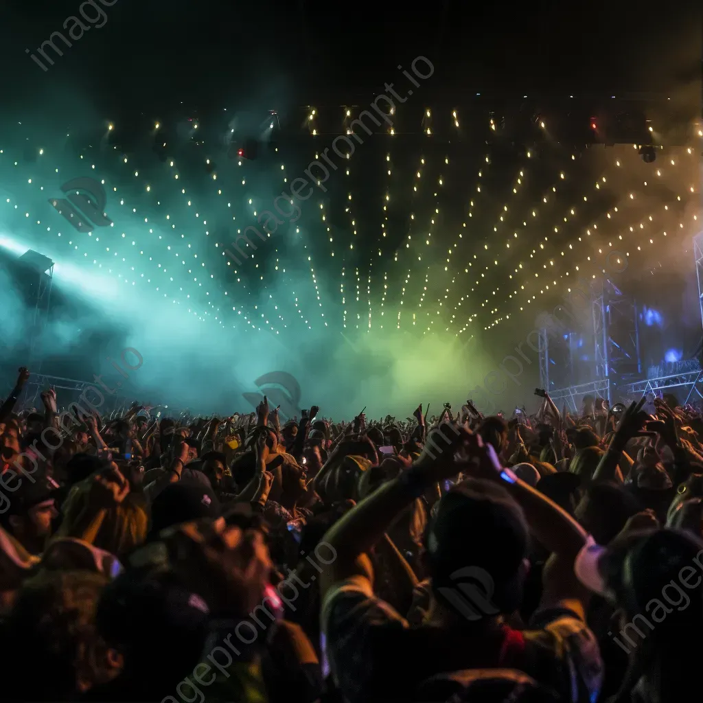 Music festival at night with crowd and stage lights - Image 1