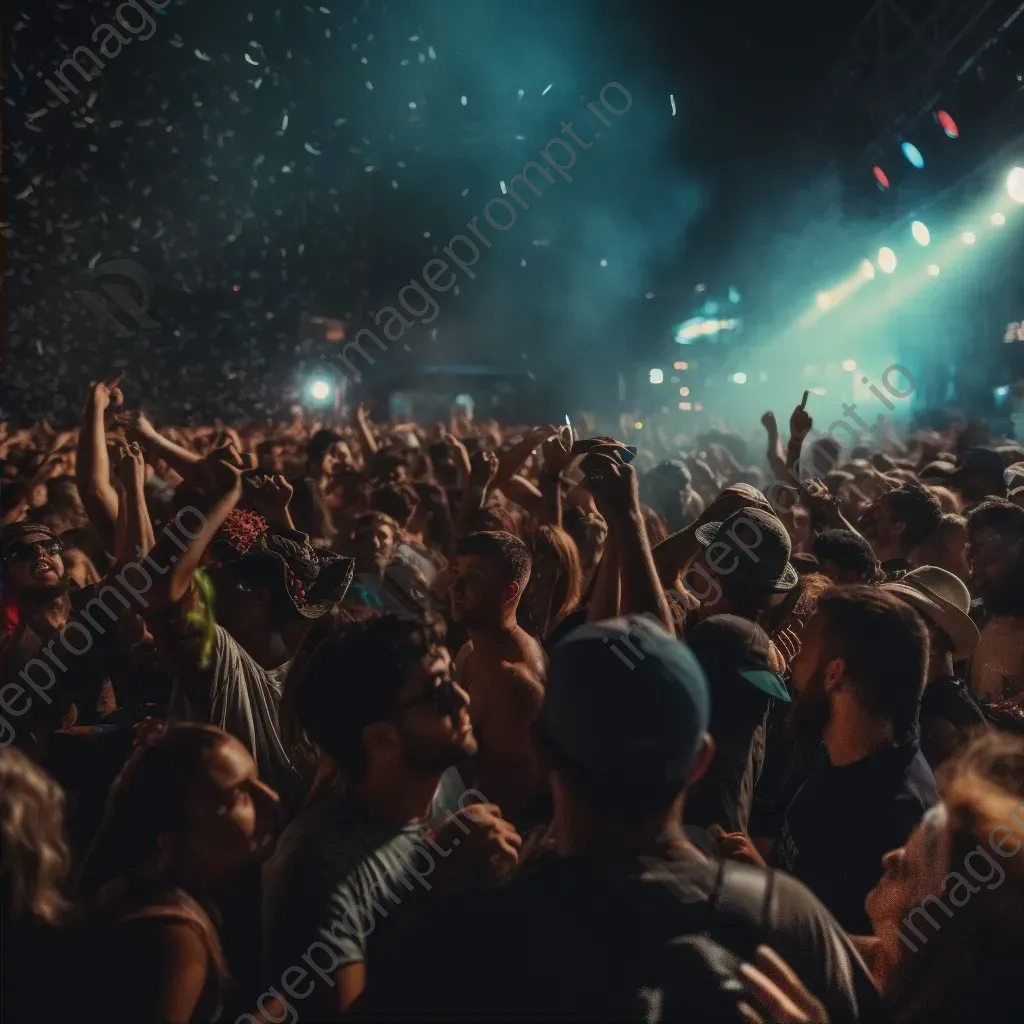 Music festival at night with crowd and stage lights - Image 2