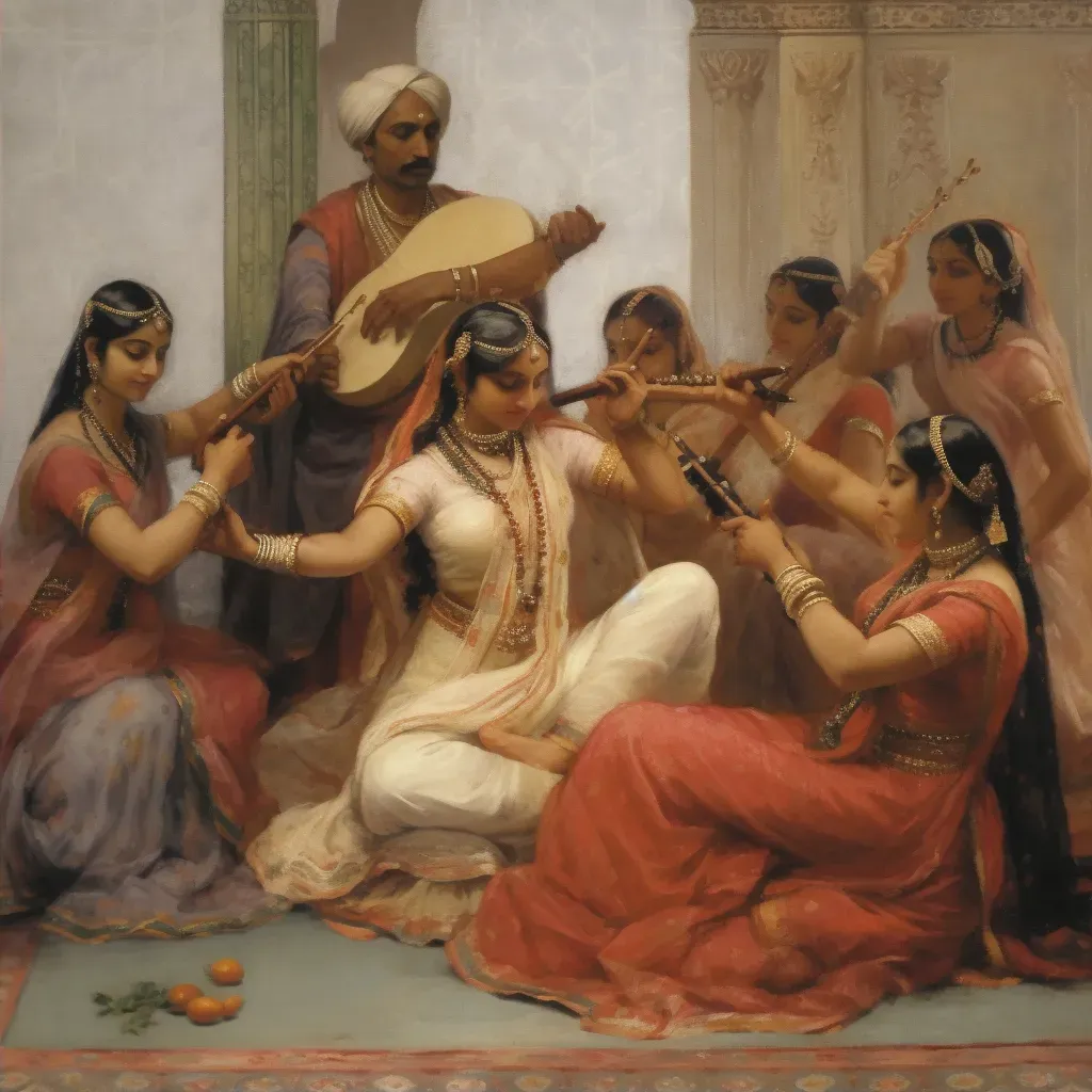 Traditional Indian classical dance with sitar and tabla in the background - Image 2