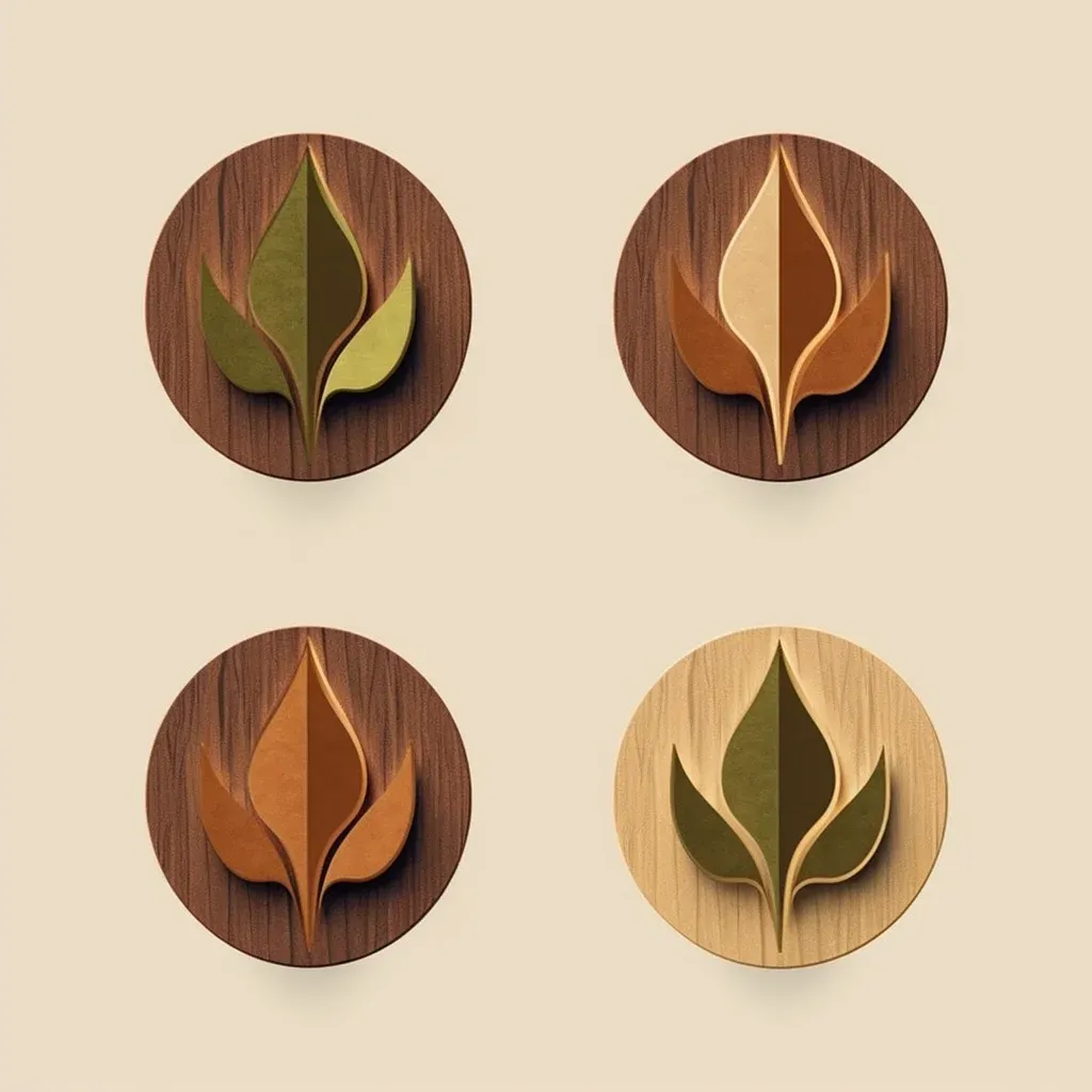 Nature-inspired logo design with leaf icon in green and brown colors - Image 2