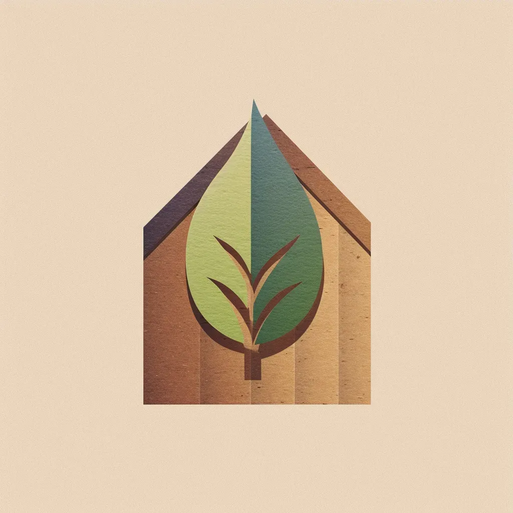 Nature-inspired logo design with leaf icon in green and brown colors - Image 3