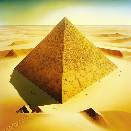 Pyramid in desert sunlight from above - Image 4