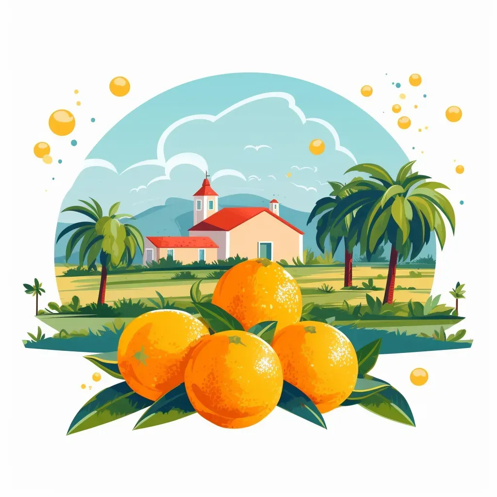 Sunny citrus farm logo with ripe oranges and lemon trees - Image 2