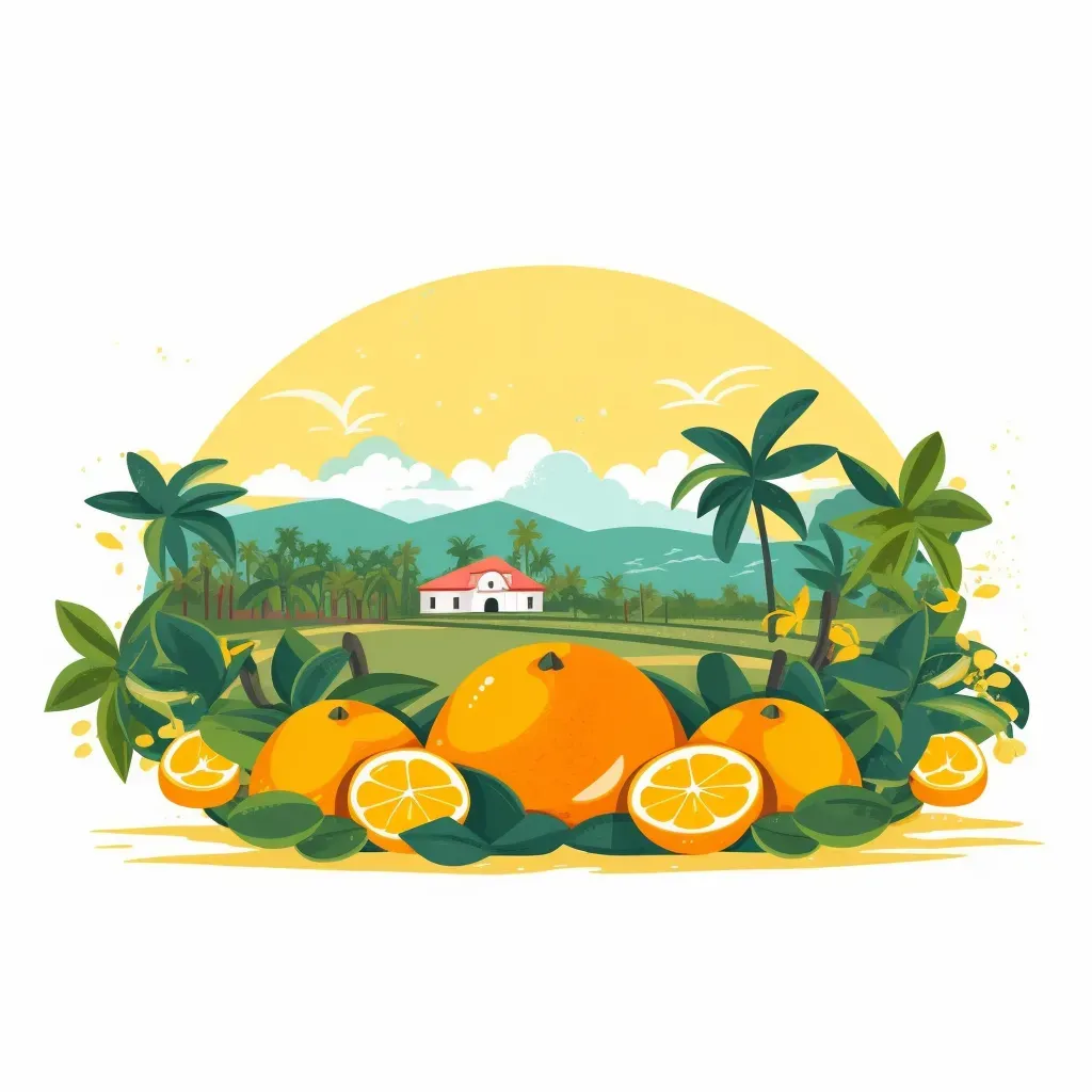 Sunny citrus farm logo with ripe oranges and lemon trees - Image 3