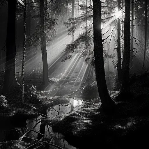 Misty dawn in an ancient forest - Image 1