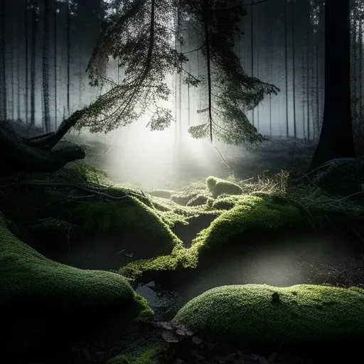 Misty dawn in an ancient forest - Image 2