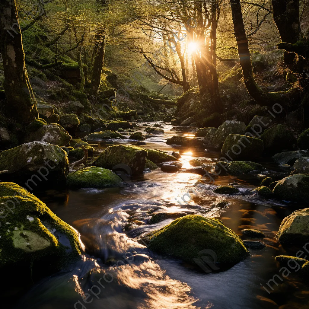 Natural spring with reflections and golden hour light - Image 1