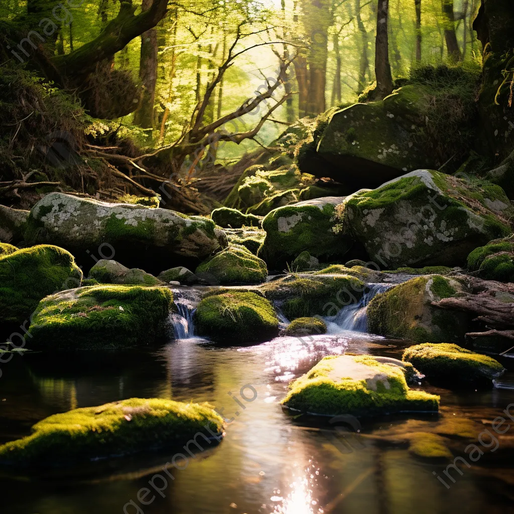 Natural spring with reflections and golden hour light - Image 2