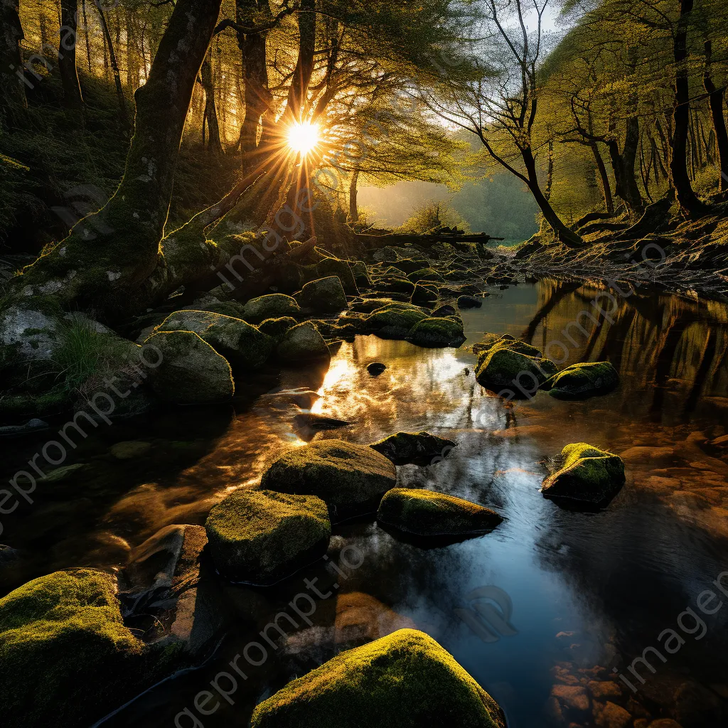 Natural spring with reflections and golden hour light - Image 4