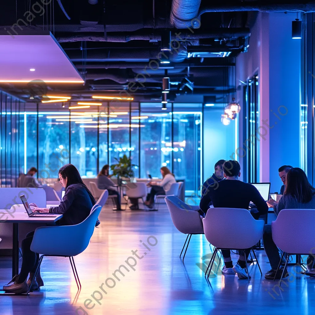 People using modern technology in a tech-savvy co-working hub - Image 2