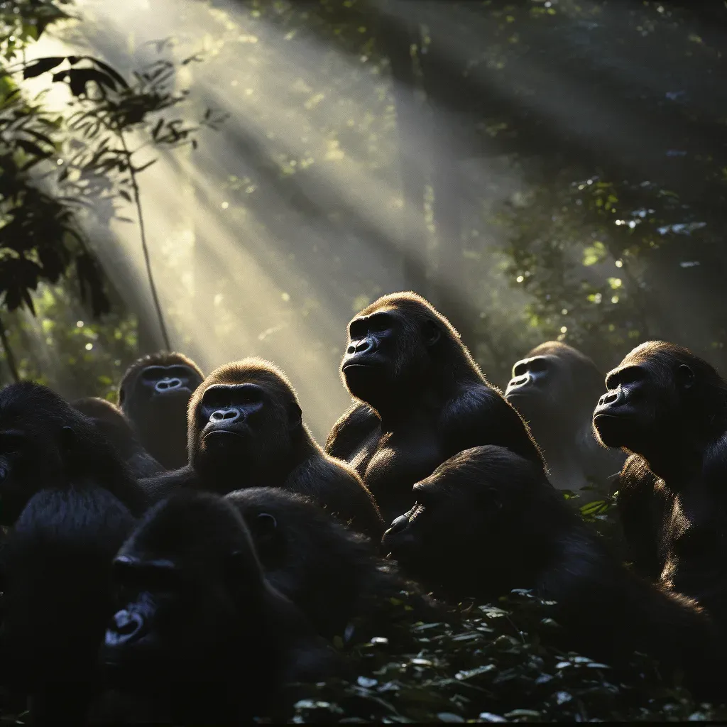 Image of a group of Cross River gorillas in the forest of Cameroon - Image 2