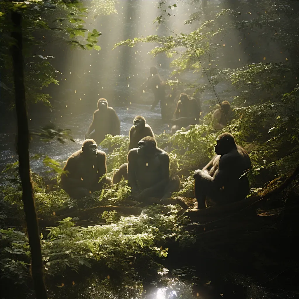 Image of a group of Cross River gorillas in the forest of Cameroon - Image 4