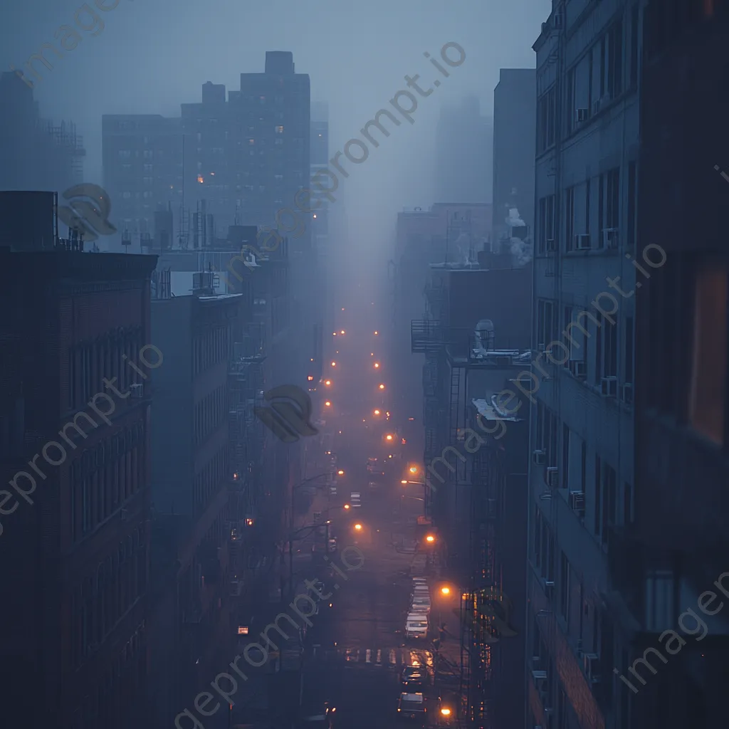 Cityscape shrouded in morning fog - Image 2