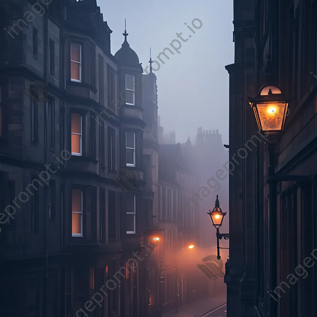 Cityscape shrouded in morning fog - Image 3