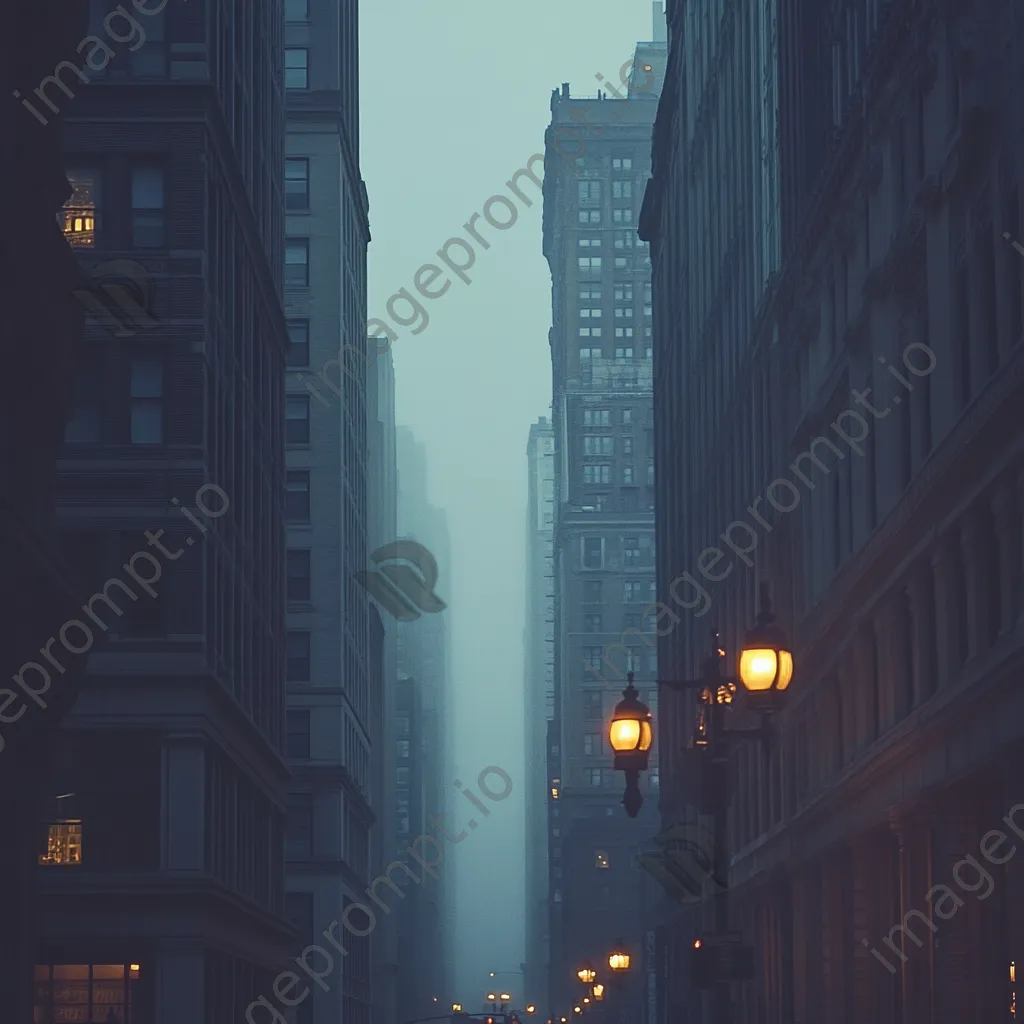 Cityscape shrouded in morning fog - Image 4