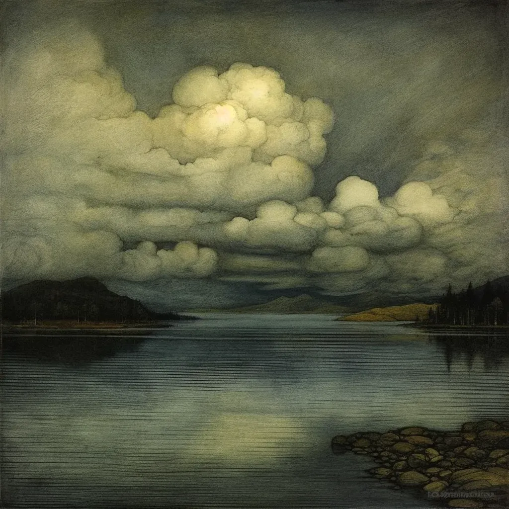 Lake landscape with approaching summer thunderstorm - Image 2