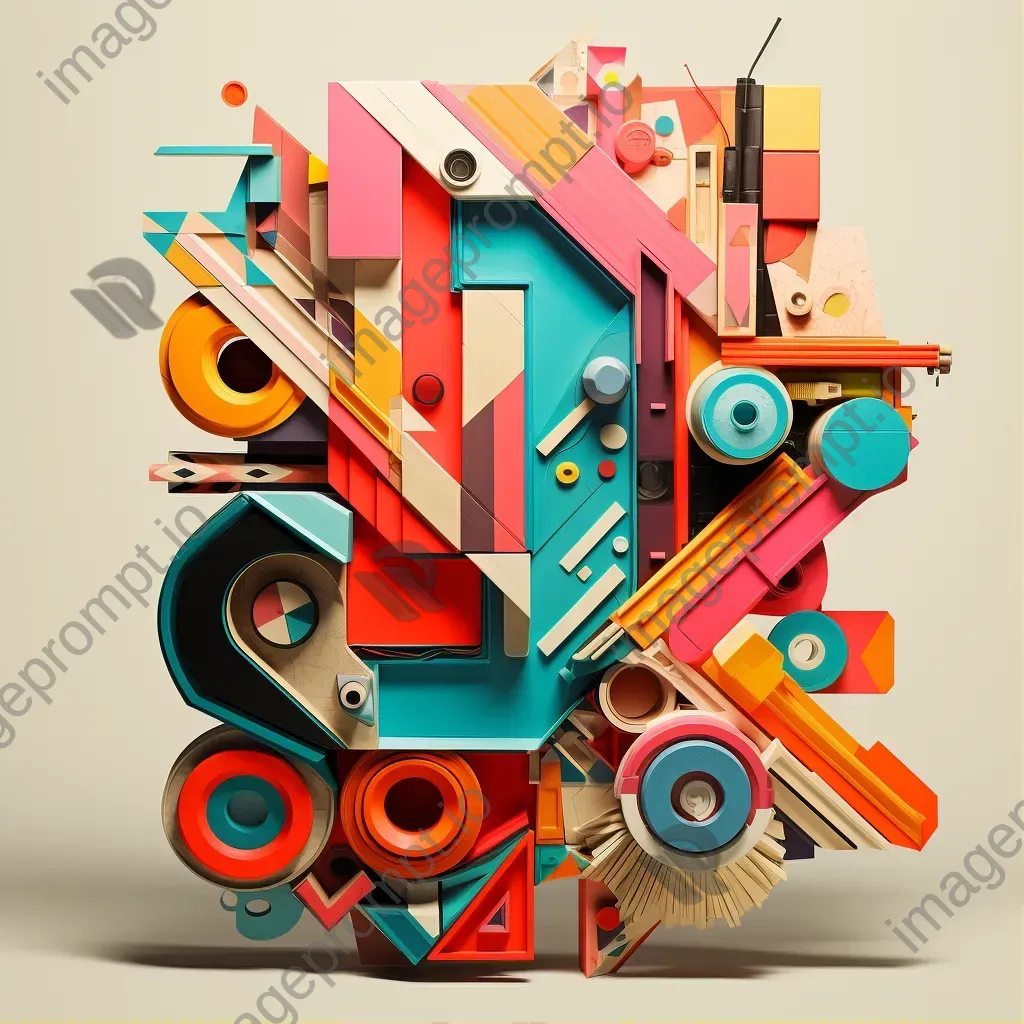 Flashy typography showcasing low poly pop art and retro elements - Image 1