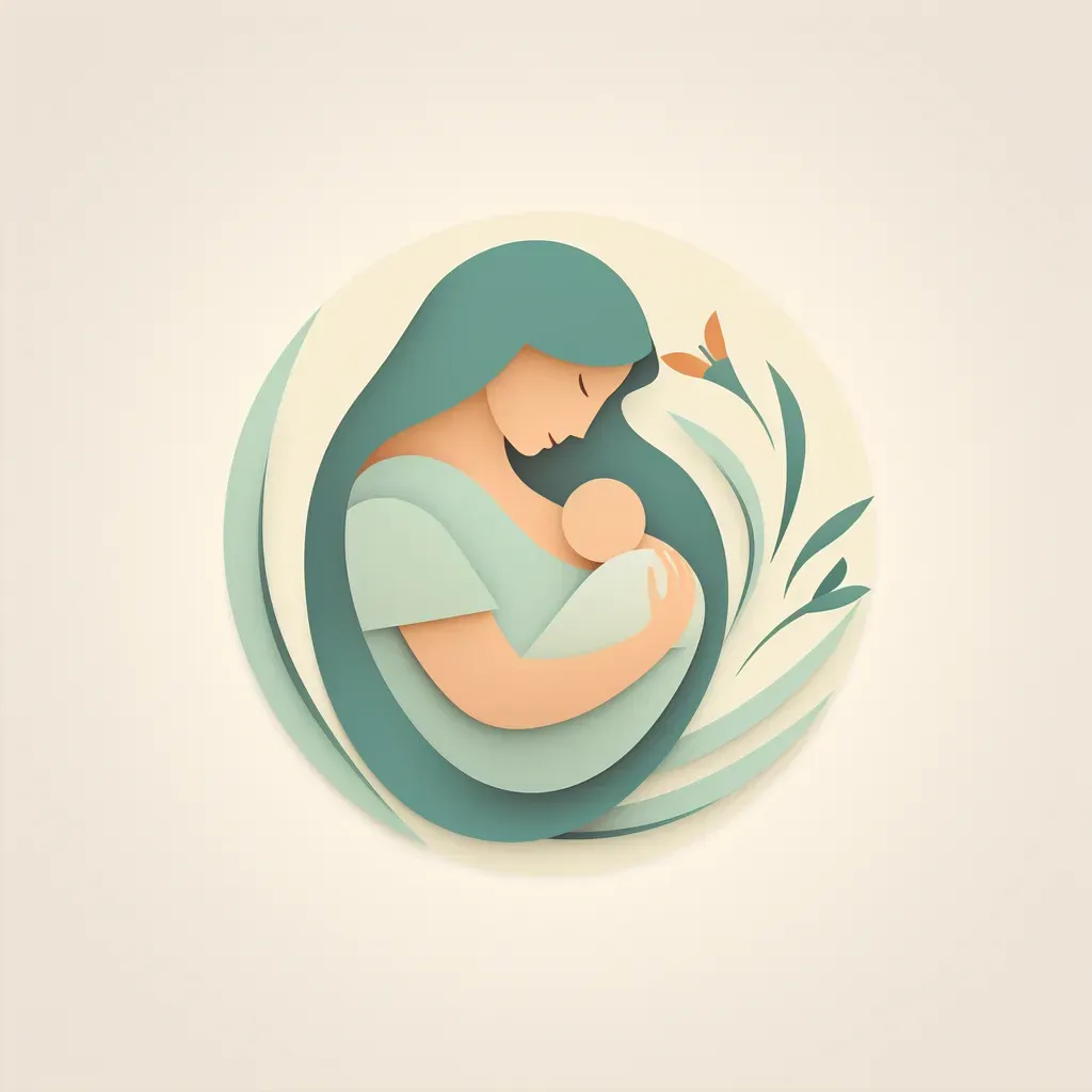 Nurturing and compassionate mother and baby support group logo in peach and mint colors - Image 2