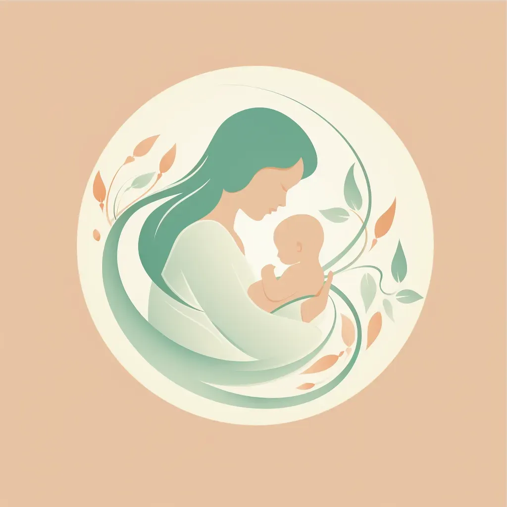 Nurturing and compassionate mother and baby support group logo in peach and mint colors - Image 3