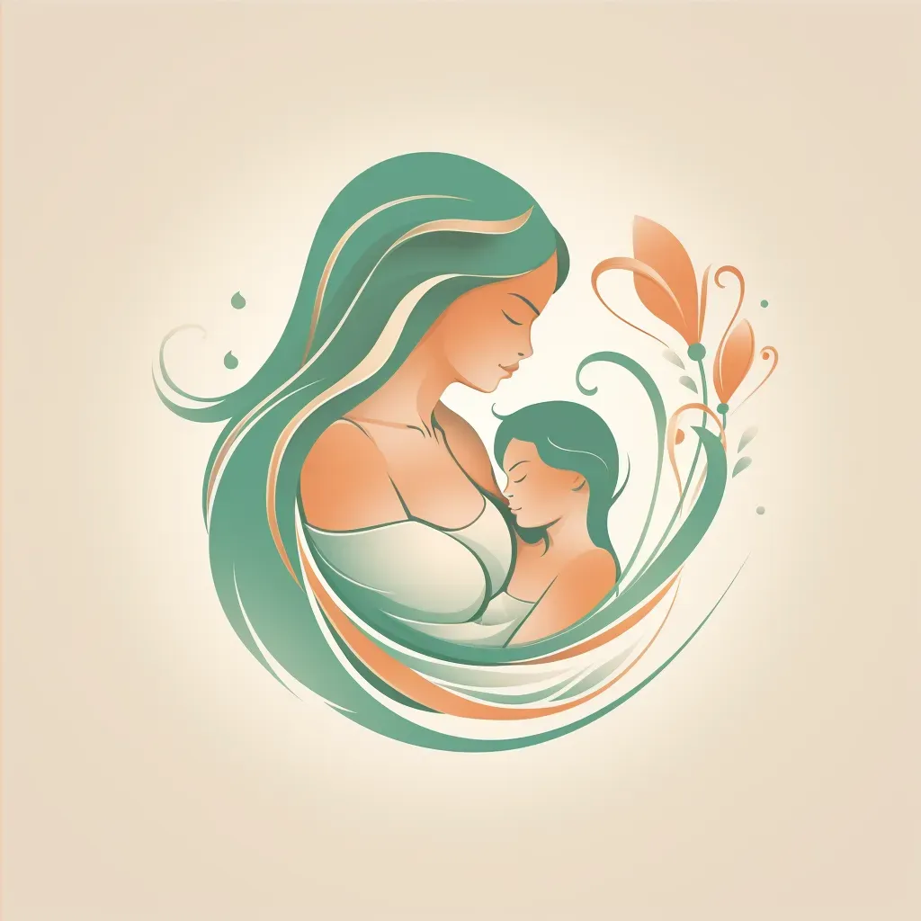 Nurturing and compassionate mother and baby support group logo in peach and mint colors - Image 4