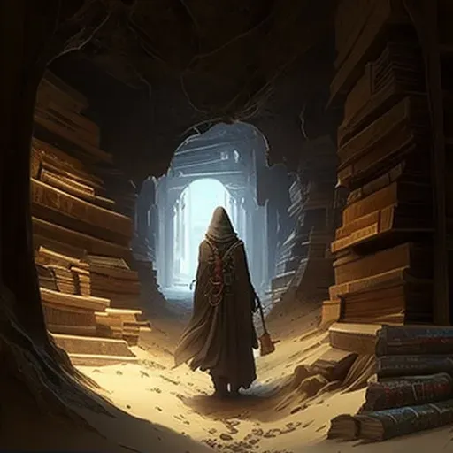 Image showing a journey through an ancient library hidden underground - Image 2