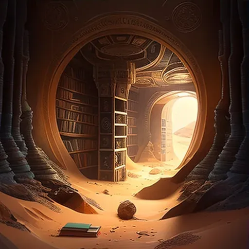 Image showing a journey through an ancient library hidden underground - Image 3